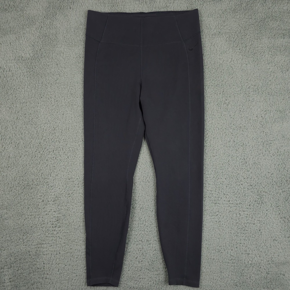 Nike Leggings Womens XL Gray Jersey Knit Dri Fit Ankle Activewear Gym Workout